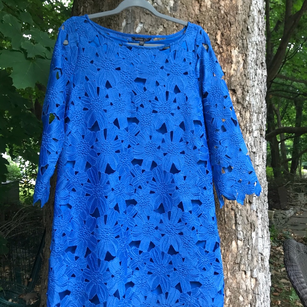 Blue lace dress